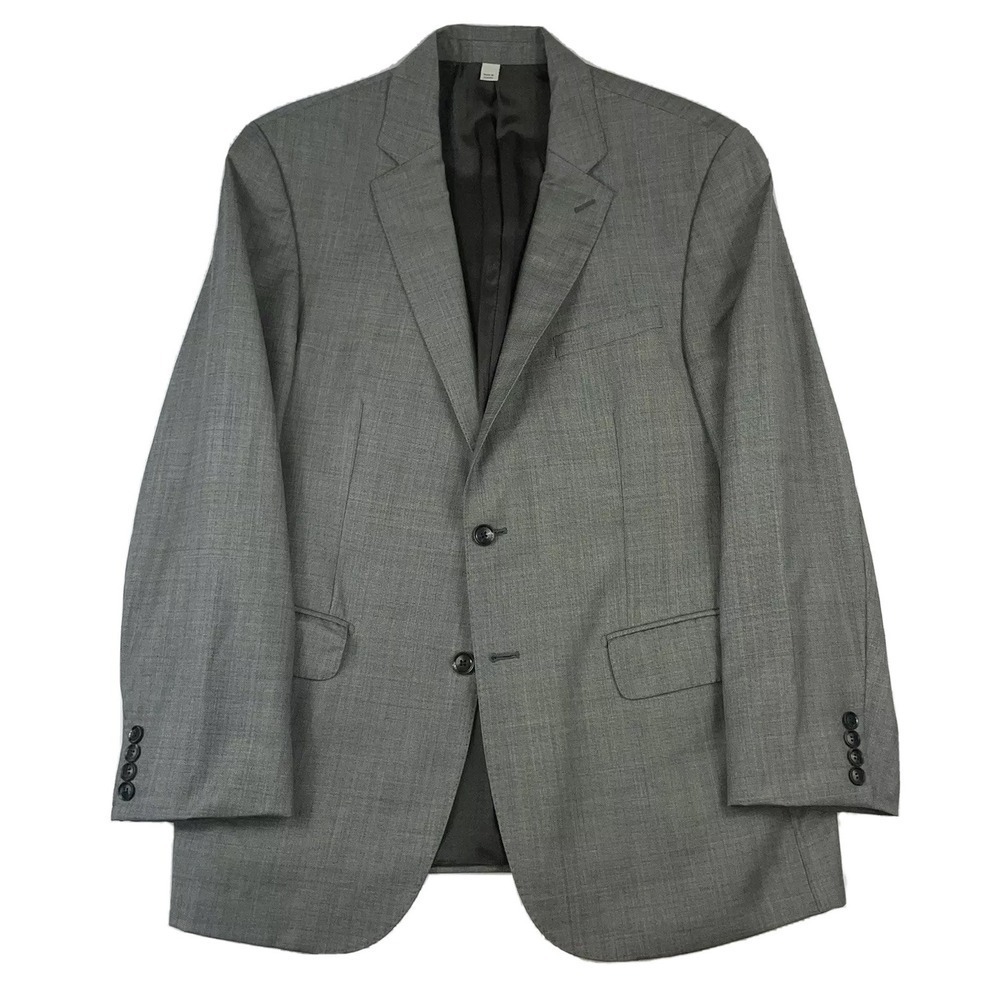 Hardy Amies Gray Pure Wool Mens Blazer Dual Vent Size 44R NWOT